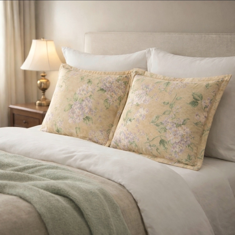 American Living Lilac Park Standard Pillow Shams Pair Heavyweight Cotton